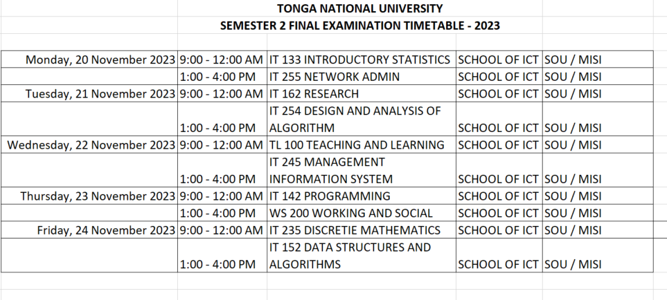 Attachment second sem final exam time table.PNG